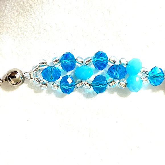 Silver and Blue Beaded Women's Watch - Picture 2 of 8